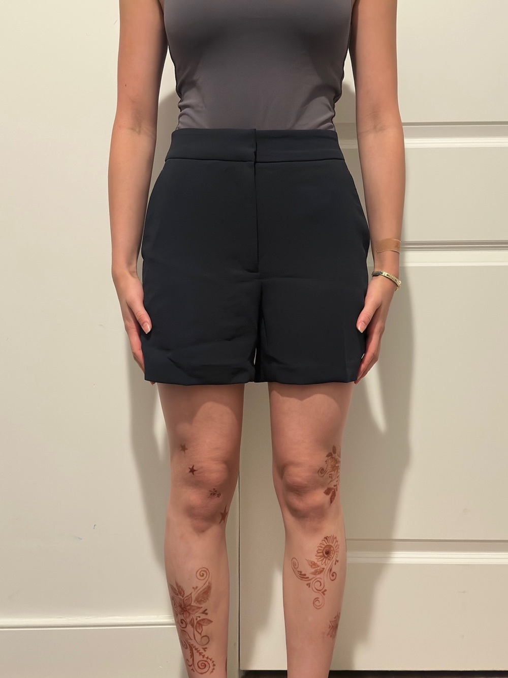 Aritzia Dark Night Navy Limitless High-Waist Tailored Shorts